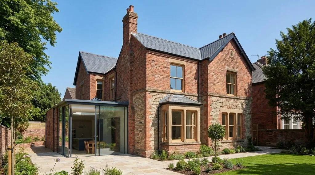 Renovated period property with a contemporary side extension